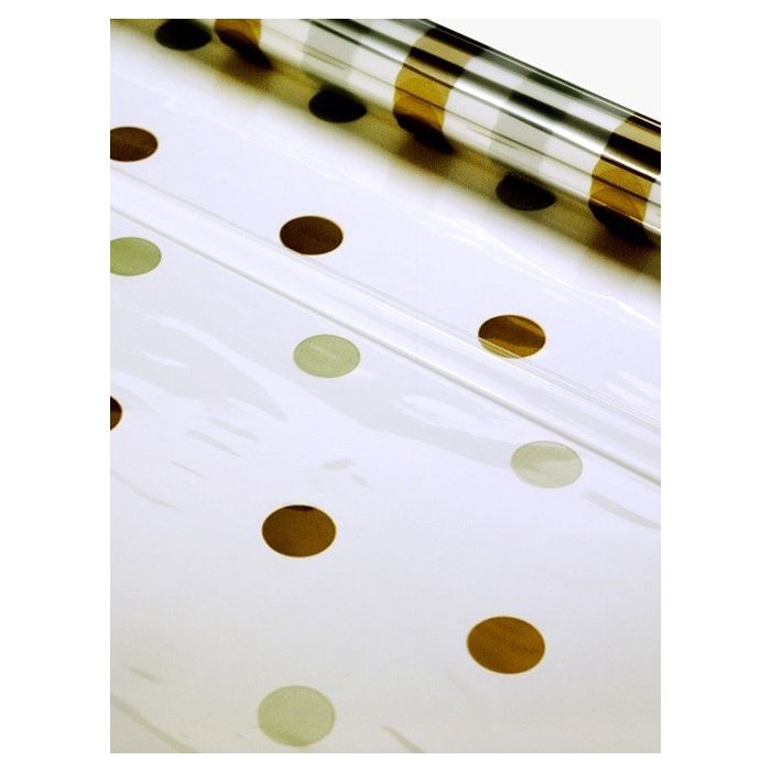 Printed Designer Clear Cellophane Rolls - 40" wide x 100 Feet Long | 1 Roll