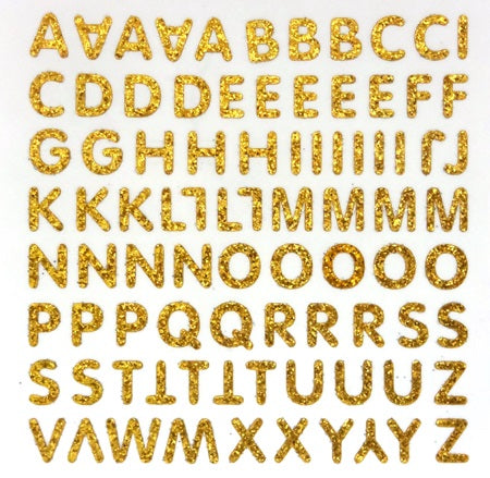 1/2" Alphabet Glitter Stickers