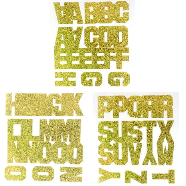 Pegatinas de alfabeto con purpurina de 1,5"
