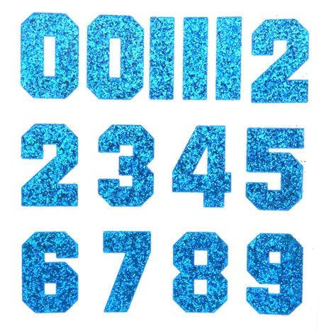 1.5" Number Glitter Stickers