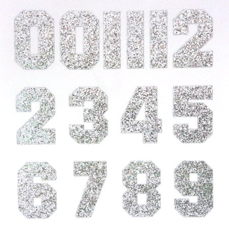 1.5" Number Glitter Stickers