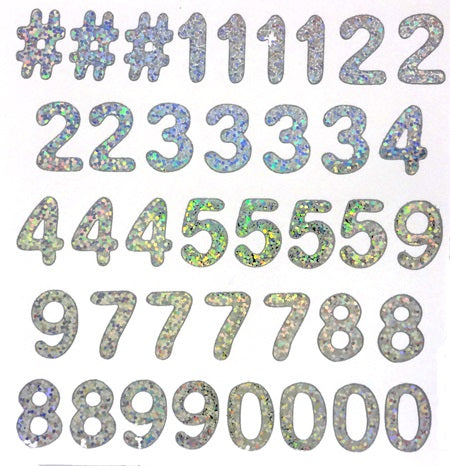 Pegatinas holográficas con números de 1"