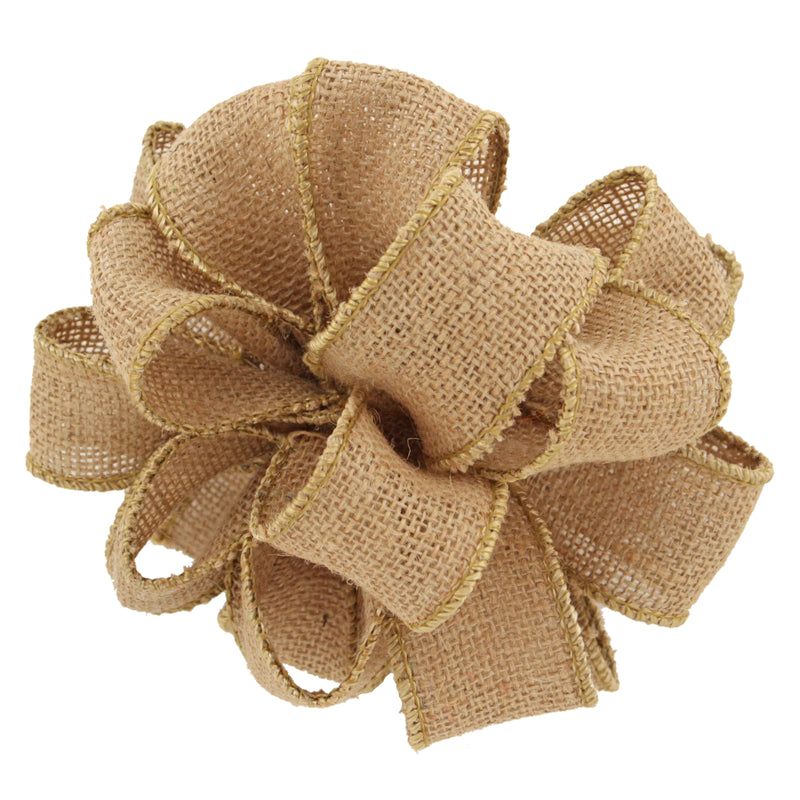 #40 Burlap Ribbon Natural | 2 1/2 Inches Wide, 25 Yards Long